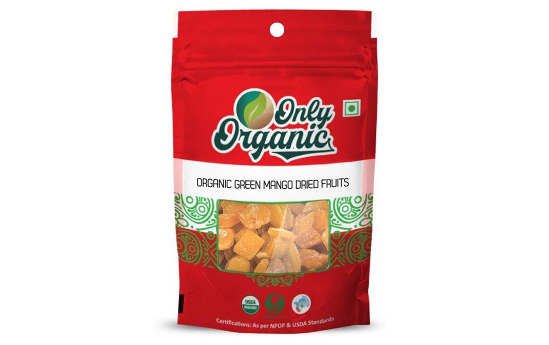 Only Organic Green Mango Dried Fruits   Pack  100 grams